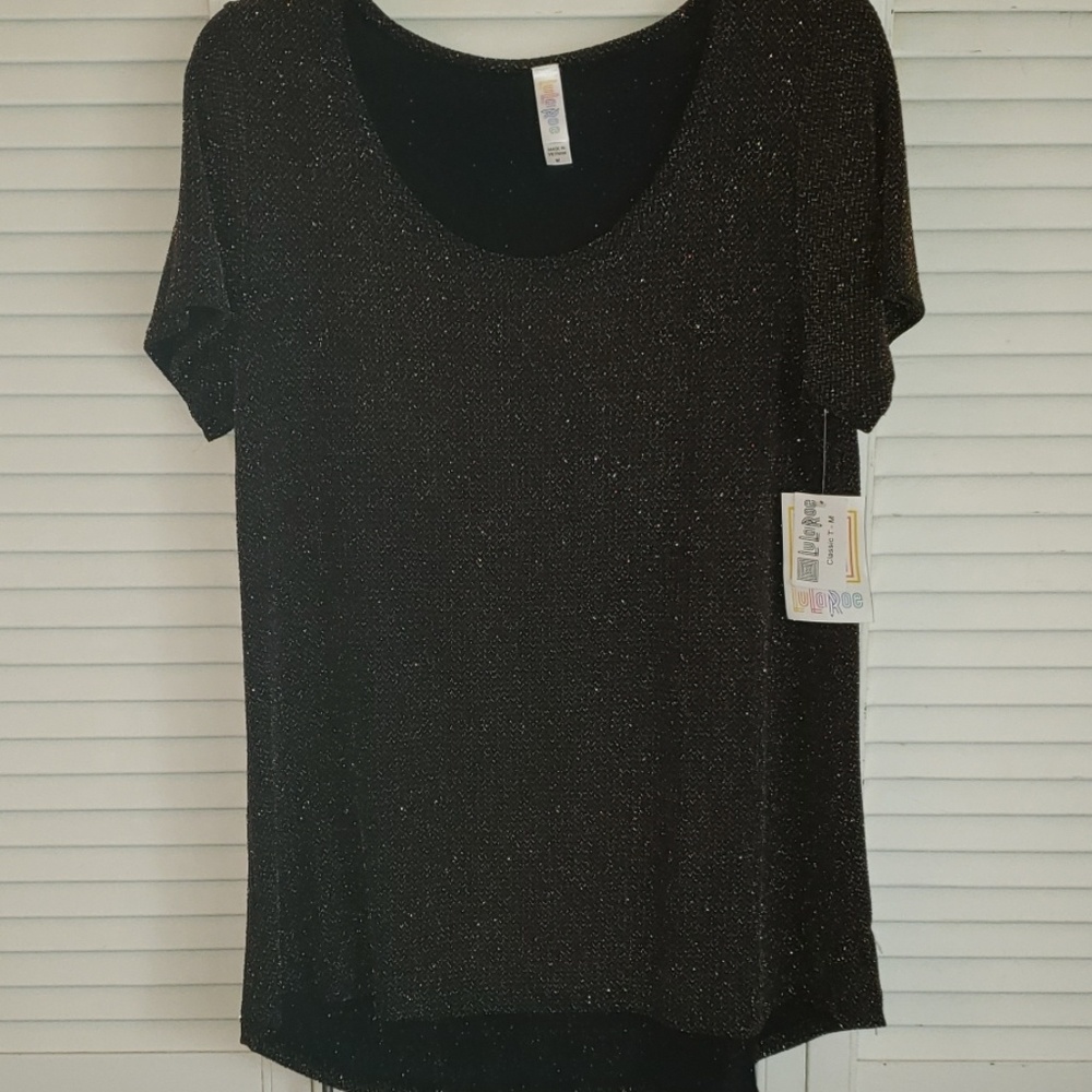 Lularoe Black with gold sparkle Classic t